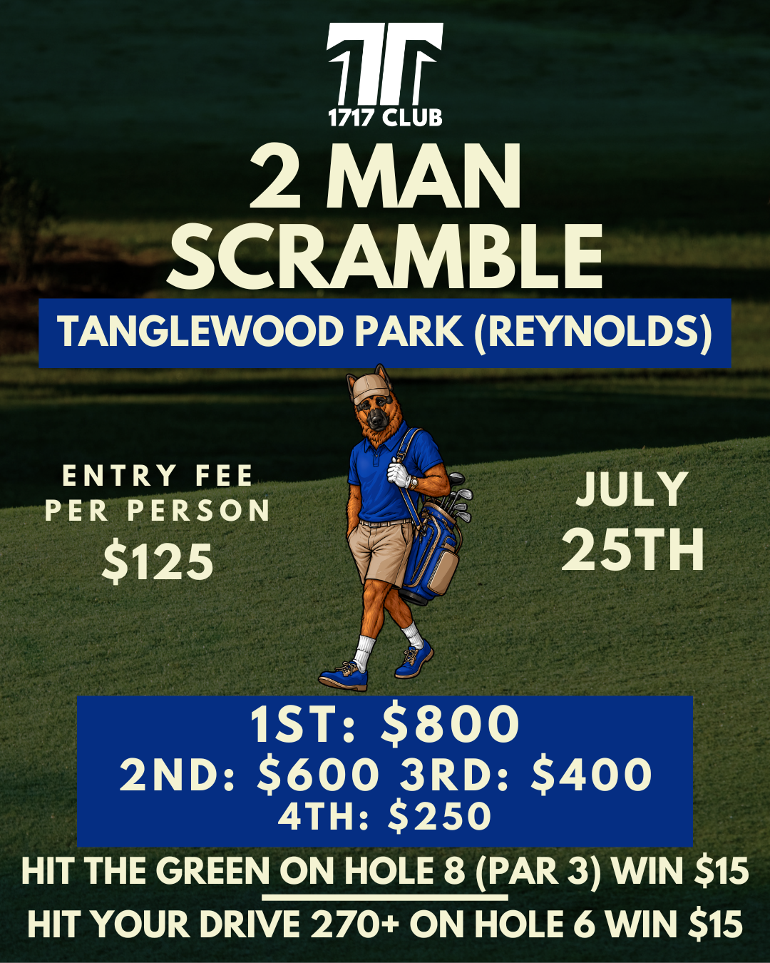 Tanglewood Park Reynolds Course July 25th - 2 Man Scramble
